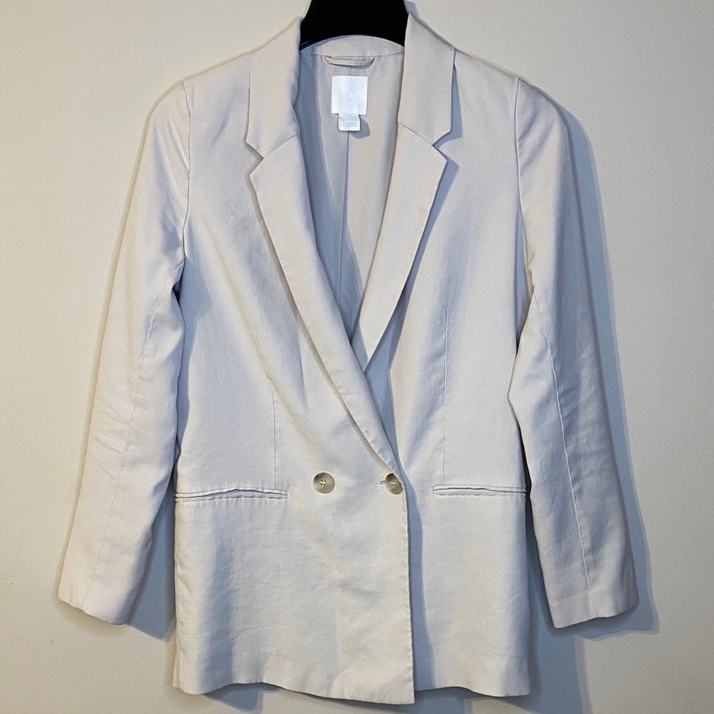 H&M Elegant Cream Women's Blazer Size XS